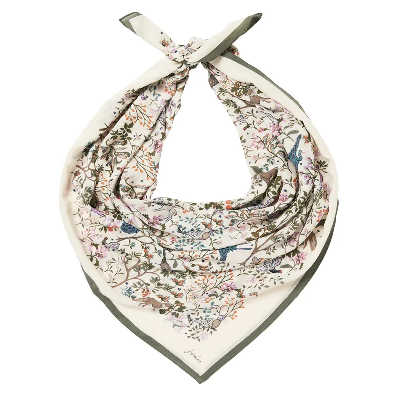 Joules Women's Middleton Printed Scarf - Creme Woodland